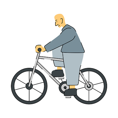Person Riding a Bicycle – Flat Vector Design bicycle cycle digital art flat design riding bicycle