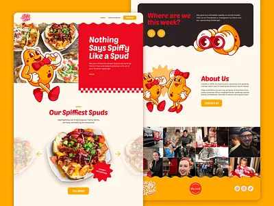 Spiffy Spud Website branding cartoon character design figma food graphic design illustration landing page logo mascot restaurant retro ui ux vector vintage website