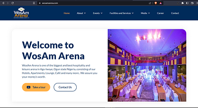 WosamArena - Hospitality Website design frontend developmement hospitality hotel ui ui design ui development ux ux design web application website design website development
