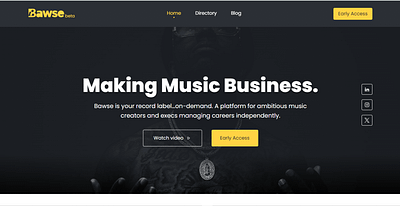 Bawse - Music Tech Website branding design frontend development illustration ui ui design ux web application website design website development