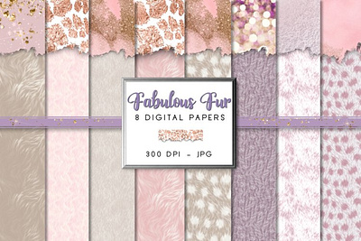 Fabulous Fur Digital Papers background design digital papers