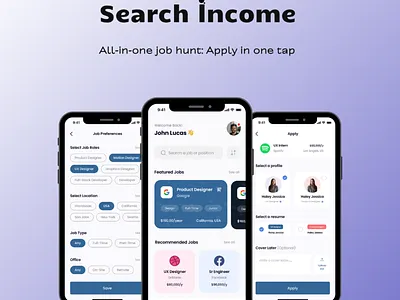 Search Income - Job Search Mobile App app design app development application development design frontend development mobile app development mobile application development mobile design mobile development ui ui design ux