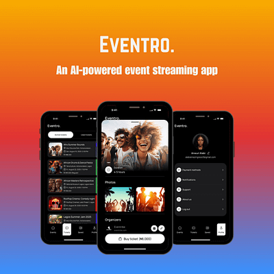 AI Event Streaming App (Eventro) android android app android app design android app development app design app development design frontend development mobile app mobile app development mobile development ui ui design ux