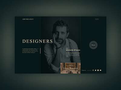 ARCHELOGY - Landing page UI art clean web design design exhibition explore figma home page home page design interaction landing page luxarious minimal modern website top web design top web site ui uiux ux web website