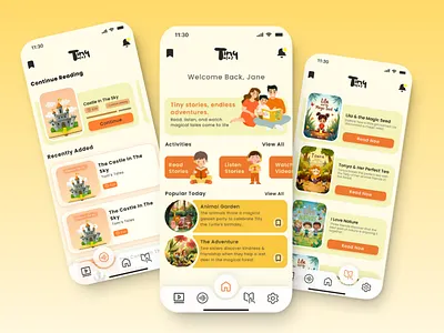 Tiny Tales: Kids storytelling ap ui