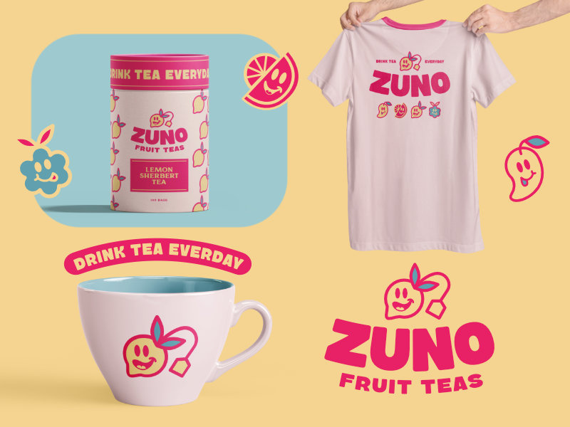 Zuno Tea Packaging Concept beverage brand identity design graphic design illustration logo packaging tea