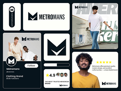 Metromans – Modern Menswear Branding Showcase branding design graphic design logo logo design logo for sale m latter mark m logo