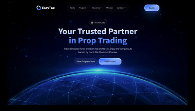 Prop Firm Website animation blockchain cryptocurrency forex funded trader challenge funding platform fx trading platform investment investment platform landing page modern ui prop firm landing page prop firm website prop trading prop trading firm startup trading trading firm web design web3