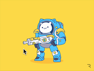 Interactive Character Animation in Rive animation character design illustration interactive mascot mecha rive robot ui