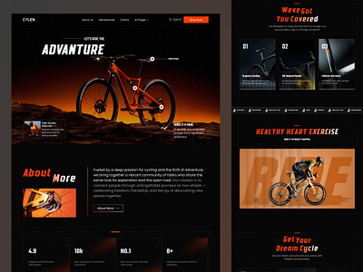 Cycling Website Landing Page – Concept Design creativedesign cyclelandingpage cycleuidesign cyclewebsite dribbble ecommercedesign figmadesign healthywebsite minimaldesign moderndesign rejoanrejuuix uidesign visualdesign