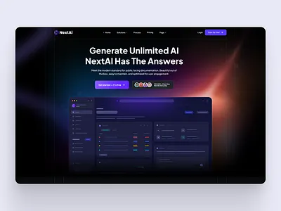 AI - Generative AI Website Landing Page Design ai code generator ai creative landing page ai landing page ai sass landing page ai website design next generation ai website nextai website