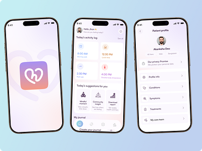 Human Health Tracker Mobile App Redesign app redesign digital health fitness app habit tracker health health monitoring health tracker healthapp healthcare medical medical app medicine app minimal design mobile app mobile app design mobile design mobile health tracker wellness wellness app workout