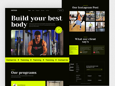 Fitness Landing Page crossfit exercise fitness fitness club fitness website gym gym landing page gymnastics personal trainer web web3 workout