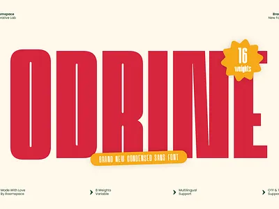 Odrine – Retro Modern Condensed Sans Font branding design display fashion graphic design headline illustration logo luxury magazine packaging poster typography ui