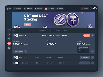 Crypto Staking Dashboard - Clean UI for Web3 Traders 🚀 blockchains crypto app crypto design crypto platform crypto staking dashboard ui defi finance staking staking dashboard