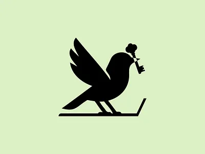 Bird and Key animal bird cute elegant emblem geometric logo illustration key logo design minimal minimalist pet secure security symbol vector