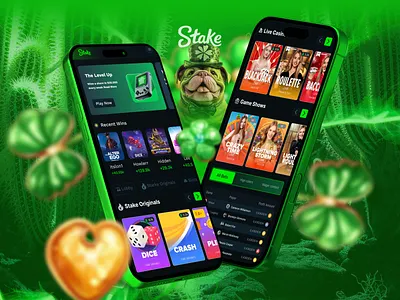Stake Casino mobile app design casino interface casinodesign gambling app gambling dashboard game app gaminginterface mobile app design mobiledesign online casino slot game stake design stake website stakeapp website design