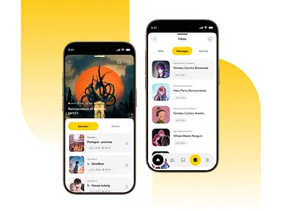 Fantasy Comics App — Explore, Read & Connect animeapp app appconcept comicsapp creativeapp fantasydesign illustrationapp minimaldesign mobile mobile app design mobiledesign mobileui moderninterface productdesign readingapp storyapp uidesign uiux uxdesign visualdesign