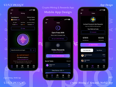 Crypto Mining & Rewards Mobile App app design battles blockchain app botdesign casino crypto app crypto rewards crypto wallet cryptoapp cs2 fintechui gambling game dashboard miningbot mobile app mystery box mystery case opencase redesign rewards app