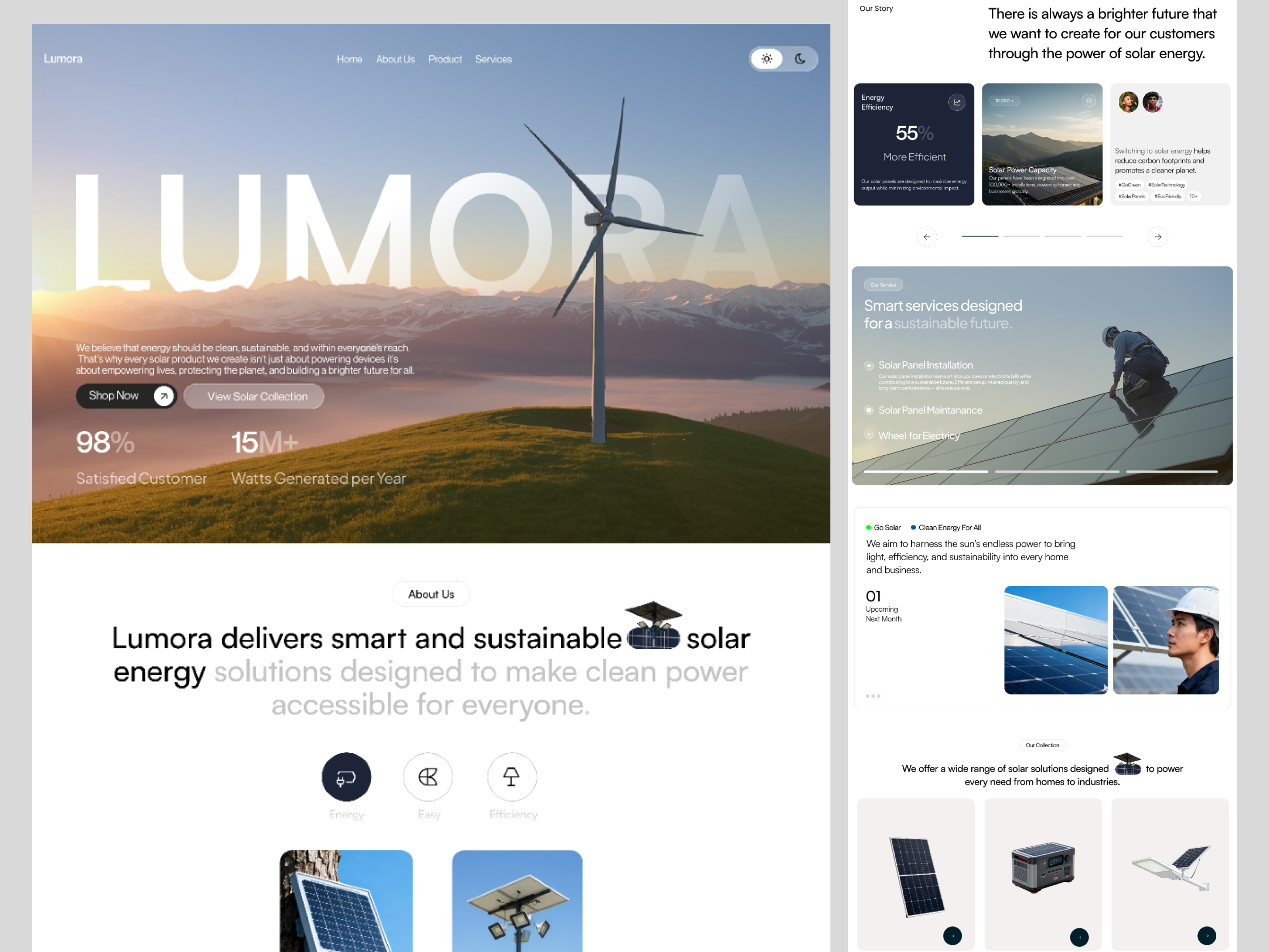 Lamora - Solar Energy Landing Page clean clean design design dribble energy landing page layout solar ui uidesign webdesign website