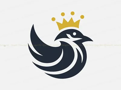 Kingbird – Royal Crowned Bird Logo brand identity design brand logo branding design graphic design kind bird logo king bird kingbird logo logos luxury logo royal logo