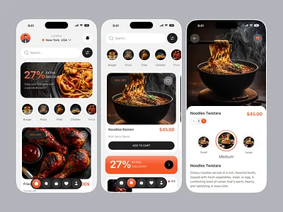 Food Mobile App Design app design foodapp fooddeliveryapp minimal mobile mobile app mobile app design mobile apps mobile ui mobileapp restaurantapp ui design ux ui design