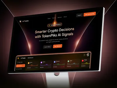 AI Crypto Signals Dashboard & Mobile App Design aicryptoapp app design cryptosignals cryptotrading dashboarddesign fintechdesign mobile app tradingapp ui