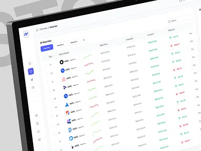 Smart Watchlist Dashboard dashboarddesign financeui fintechapp fintechdashboard investmentui mobileappdesign realtimeanalytics stockdashboard stocktracker tradingapp uidesign uxdesign watchlist