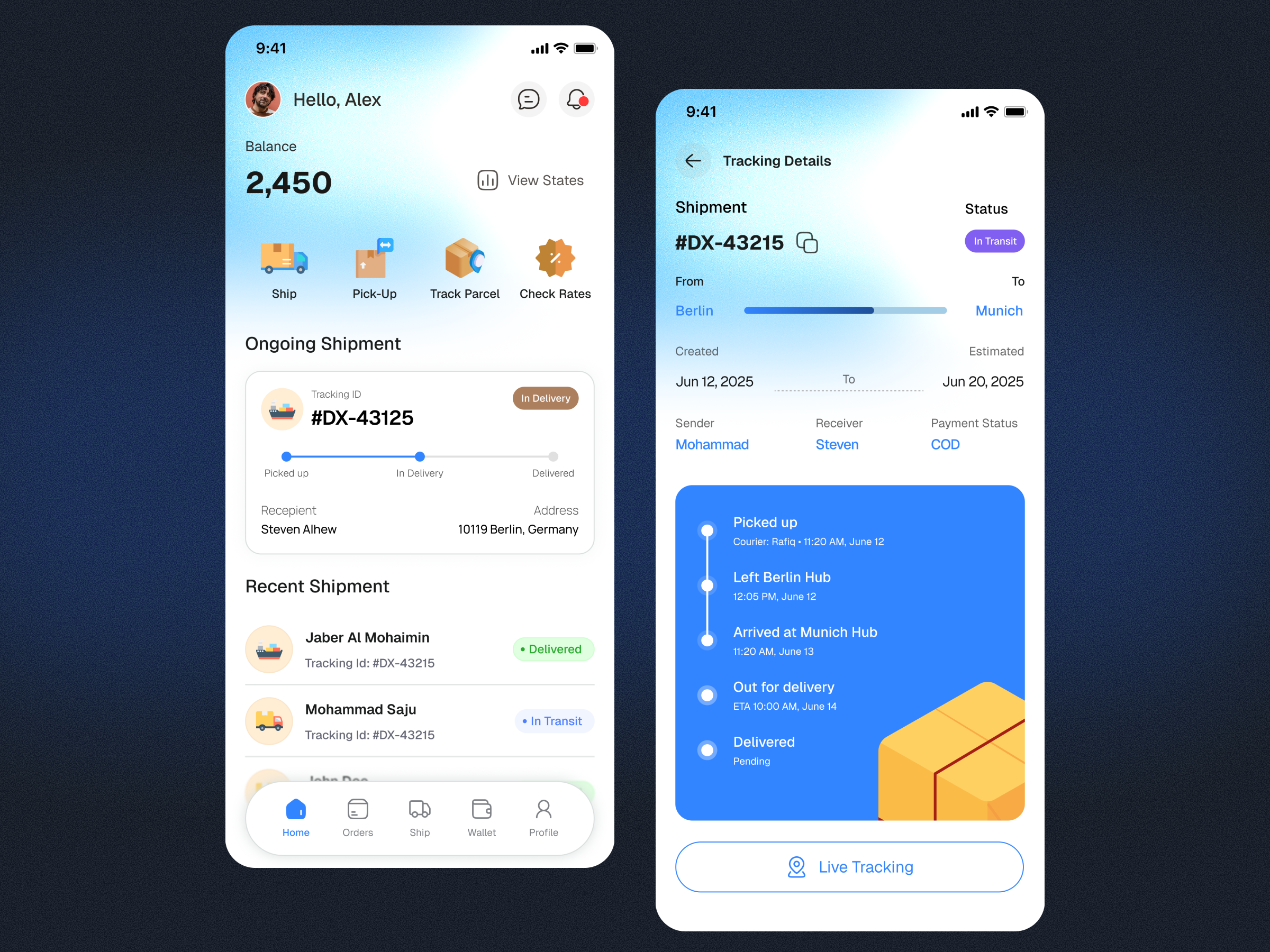 Shipping App Design app design app design for product delivery app design for shipping app ui best shipping app courier app courier service app delivery app ios app design logistics app logistics ui modern app design product delivery app shipping shipping app shipping app design shipping service app shipping uiux