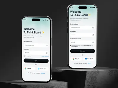 Modern Sign In & Sign Up - UI Screen appdesign appinterface authentication authscreen cleanui dribbbleinspiration figmadesign iosdesign login minimalui mobileapp mobileuidesign modernui onboarding sign in signup uidesign ulux uxdesign uxinspiration