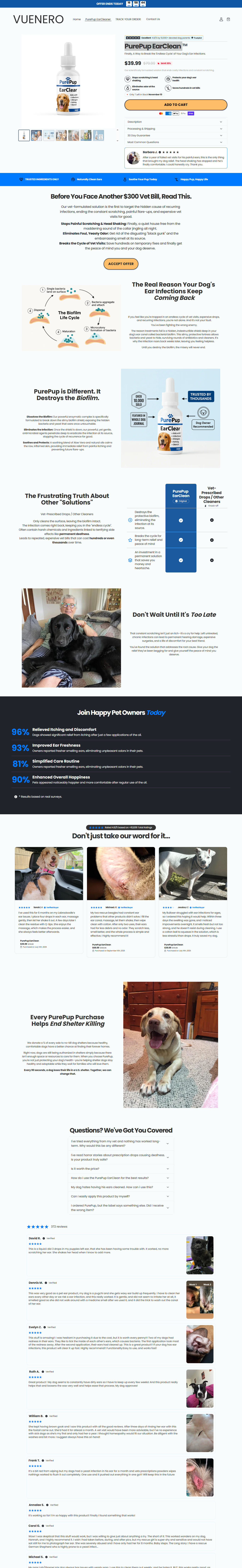 PurePup EarClean Product Page On Funnelish checkout page clone checkout page clone funnel clone funnelish template clone landing page clone product page clone sales funnel funnelish funnelish funnel funnelish ready template funnelish template gempages pagefly product page purepup earclean replo sales funnel