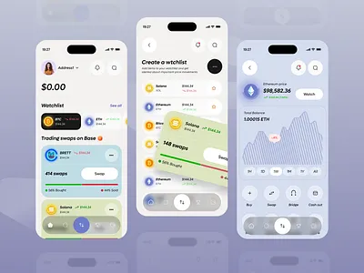 crypto currency mobile ui design app design binance bitcoin blockchain btc crypto crypto wallet cryptocurrency eth fintech ios mobile mobile app trade trading ui ux wallet