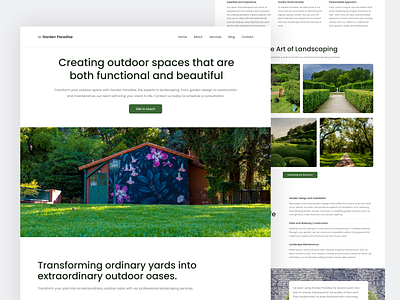Garden Paradise 🌳🌿 | Landscaper Landing Page app branding clean design garden illustration lanscape logo outdorspace uiux uiuxdesign ux website yard