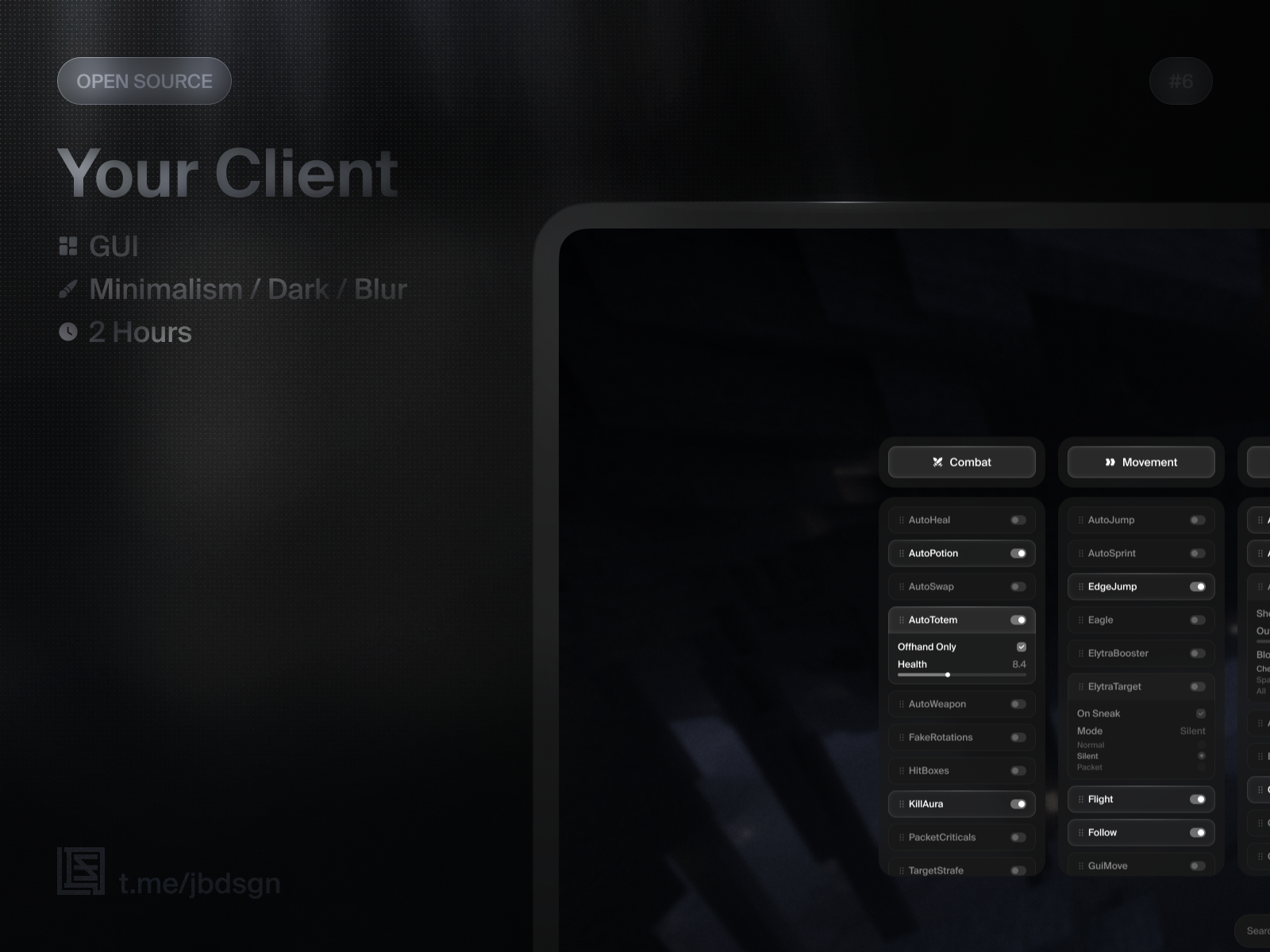 Open Source GUI #6 cheat game gui hack minecraft ui uiux uix ux
