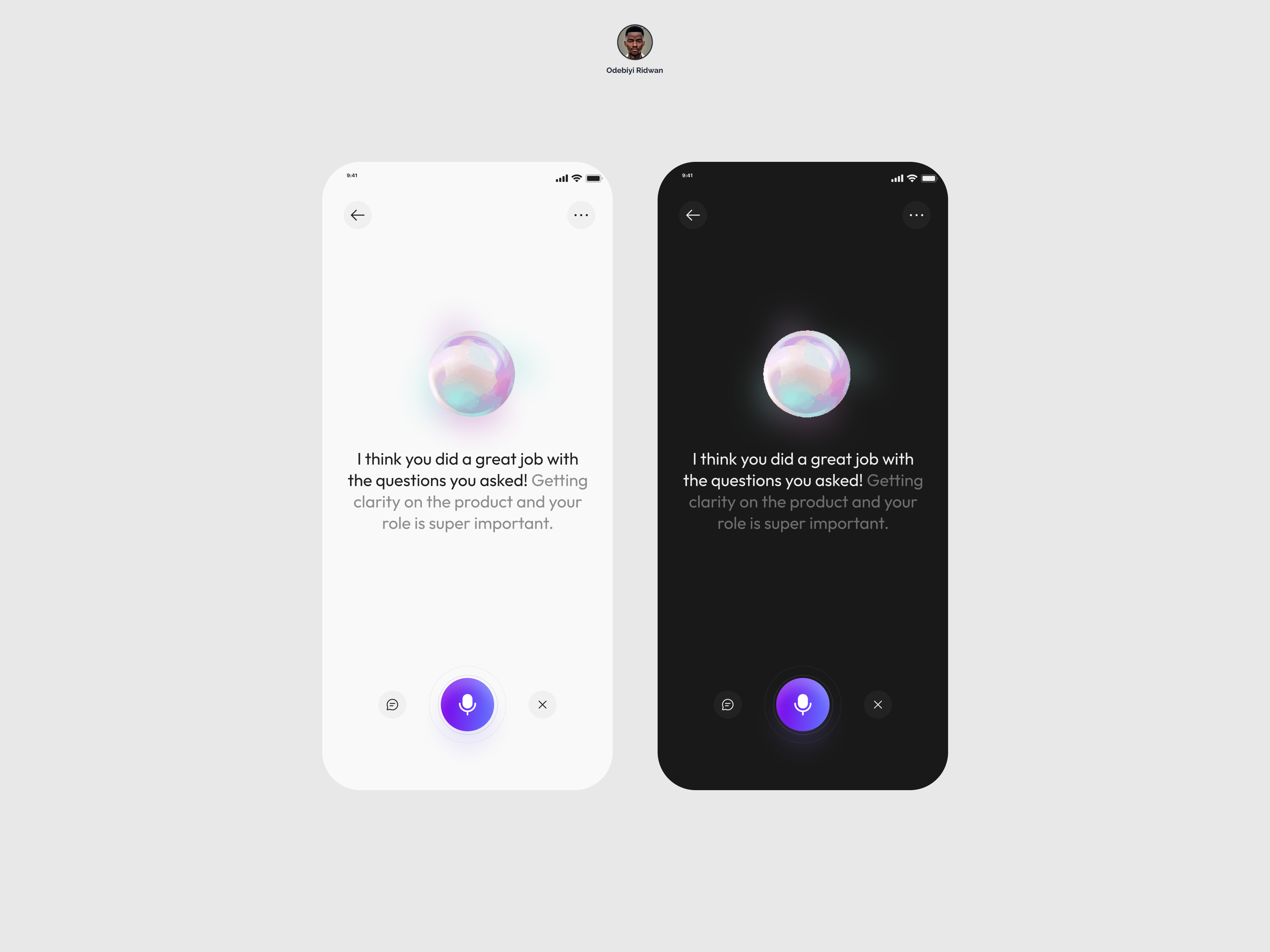 AI Voice Chat ai aidesign app design ui voice