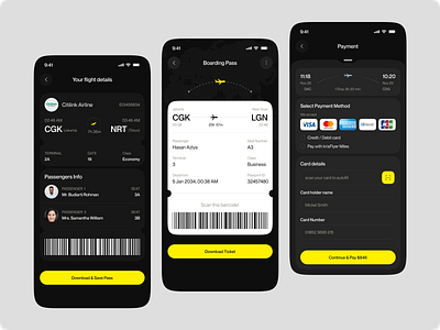 Travel Companion Mobile App - Flight Detail ✈️ boardingpass dashboard design flight app flight details ios mobile mobile app payment payment method product design ticket travel travel companion travel planner trip uiux vacation web app web design