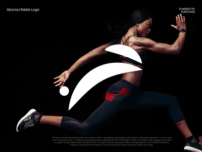 Abstract Rabbit Sports Logo bunny logo creative logo energetic exercise fitness logo gym logo logo logo design minimal rabbit logo run running bunny running logo sports logo walking