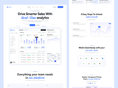 Nexora: Smart Sales Analytics SaaS Landing Page analytics b2b business analytics clean ui dashboard data visualization dribbble design landing page minimal design modern ui product design responsive design saas landing page saas website sales dashboard startup ui design ux design web design