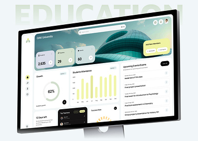 OAK University – Modern Education Dashboard UI/UX Design dashboard dashboard design dashboard ui e learning dashboard education learning platform minimal design online class online course online education online learning saas ui ui design user interface web app web app design web application web design website ui