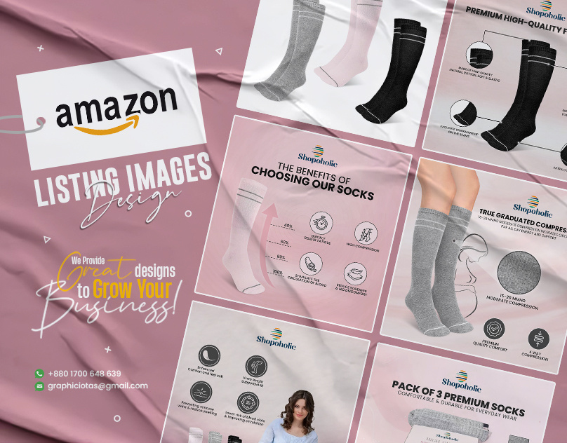 Amazon Listing Images Design for Compression Shocks a content a plus content amazon ebc amazon infographics amazon listing amazon listing image amazon listing images amazon product listing design enhanced brand content infographic listing design listing images product infographic