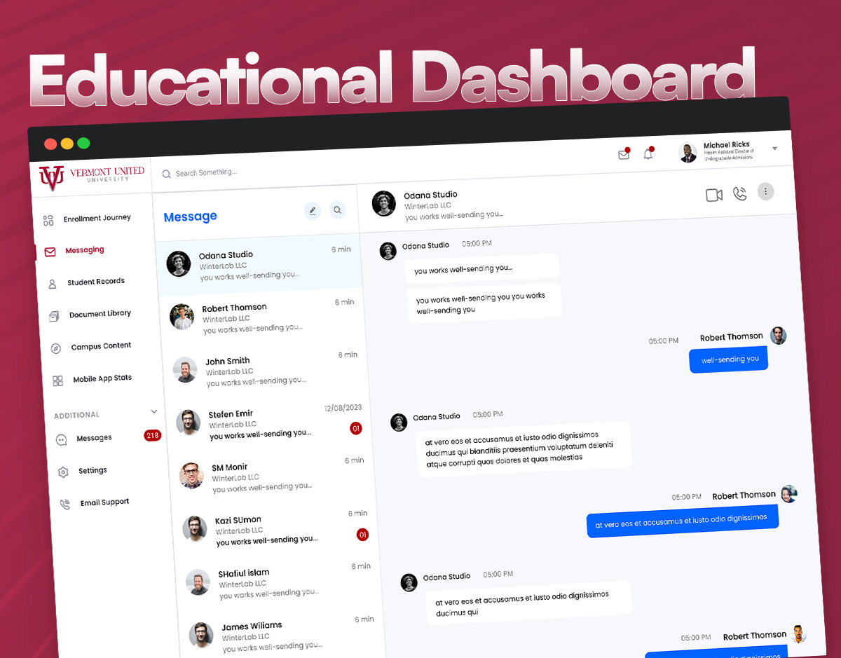 Educational Messaging Dashboard UI Design admin panel dashboard dashboard design dashboard ui dashboard ui design dashboard ui ux education dashboard educational design message message dashboard message dashboard ui message design message ui message ui design message ui ux message web ui messenger modern dashboard ui web dashboard