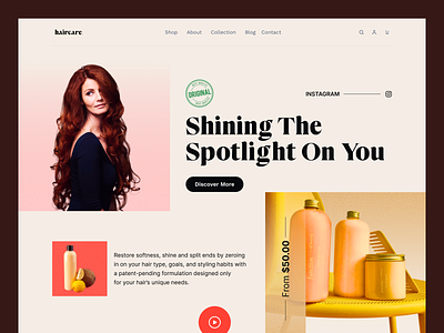 Haircare Website Landing Page Design beauty beautybrand branding cosmetics ecommerce ecommerce website fashion haircare haircare website design homepagedesign landingpage minimal design productdesign shopify skincare user interface design webdesign website deigner wellness wordpress