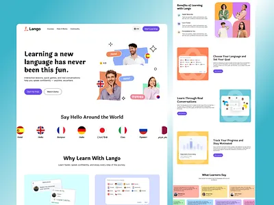 Online e-Learning Website Design educationwebsite elearning elearning website elearningapps figmadesigner kidsschool languagelearning languagelearningwebsite online learning website onlinelearningwebsite schoolwebsite spokenenglish uiuxdesign uxdesigner websitemockup websitetemplate websiteuidesign