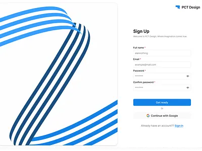 Ribbon/PCT Design - Sign Up ui
