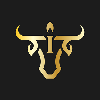 Luxury Candle Bull Logo branding company brand logo company branding design graphic design logo modern vector