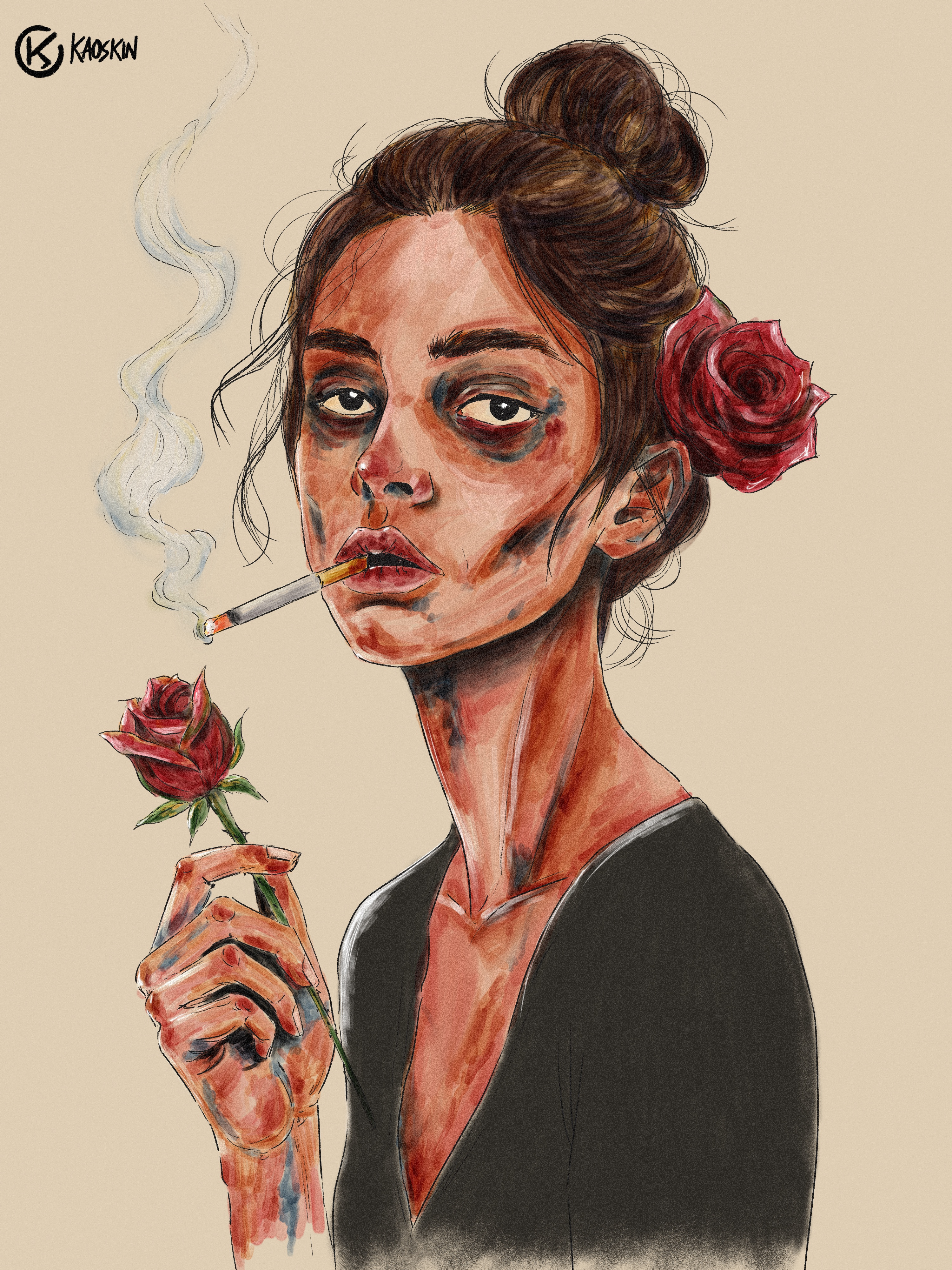 Thorne - a digital painting characterdesign conceptart contemporaryart darkart digitalart digitalpainting emotionalart figurativeart fineart illustration portraitillustration portraitpainting procreateart textureart visualstorytelling