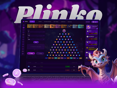 INSANE - Plinko Gaming Interface Design casino website design crypto casino gambling website game design insane gaming website landing page design lost game online casino plinko plinko interface design poker game