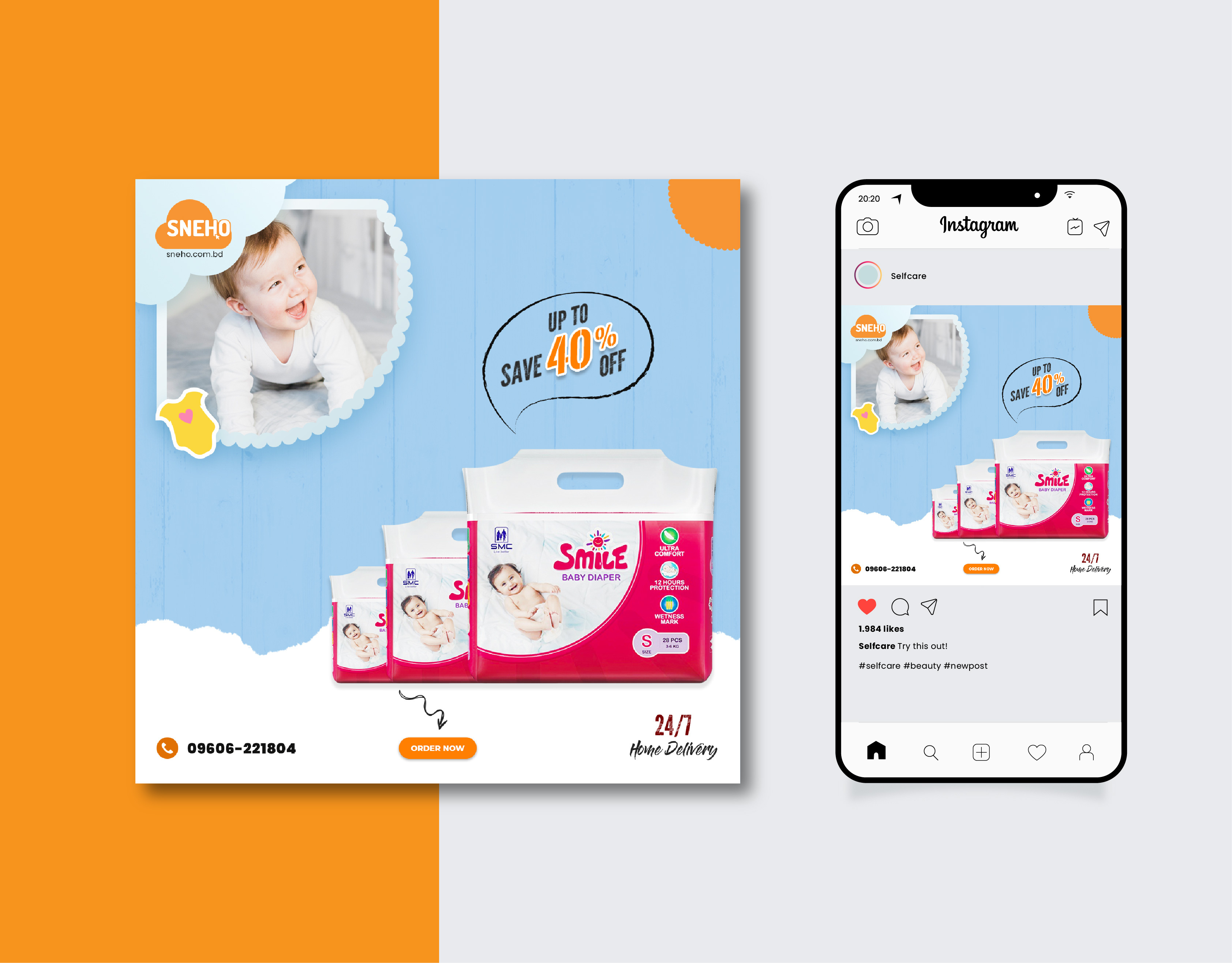 Smile Baby Diaper - Social Media Design