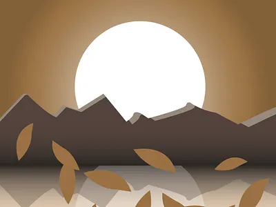 Minimalist Sunset Reflection autumnmood calmdesign digitalillustration geometricart landscape minimaldesign minimalist mountains natureillustration reflection softlighting sunset symmetry vectorart warmpalette