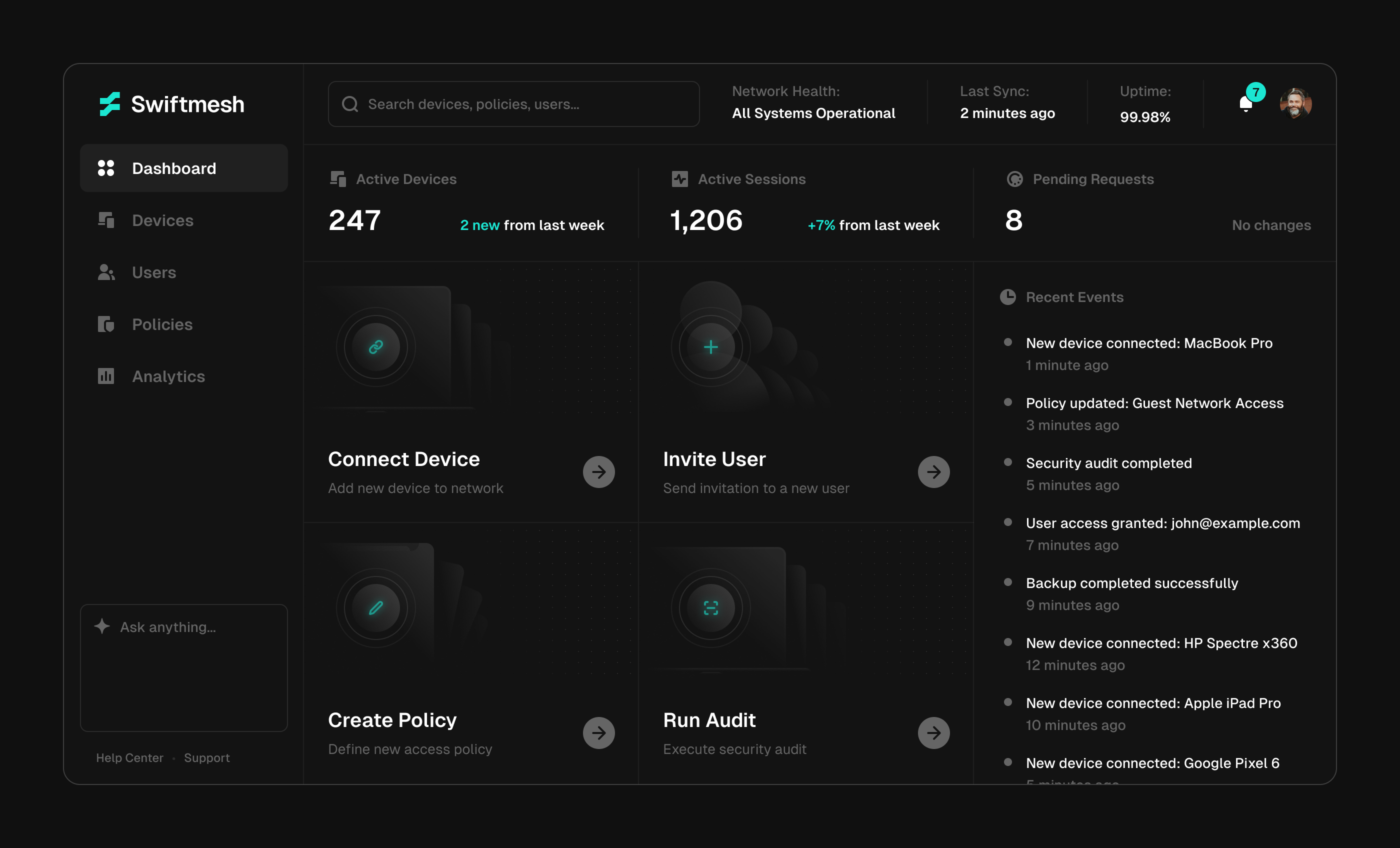 Security Desktop App Dashboard cyber security dark mode dark mode ui dark ui dashboard desktop app desktop dashboard icons illustrations privacy security